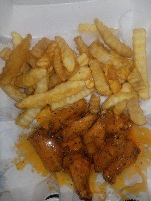 Catch a Taste has over 10 wing flavors. I love the Dry Lemon Pepper and the Exotic wings.