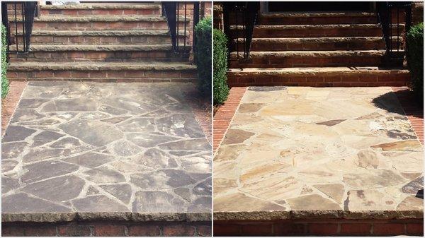 Stone Walkway Surface
 Before/After