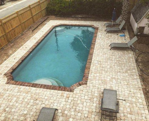 New gunite pool construction with paver deck.