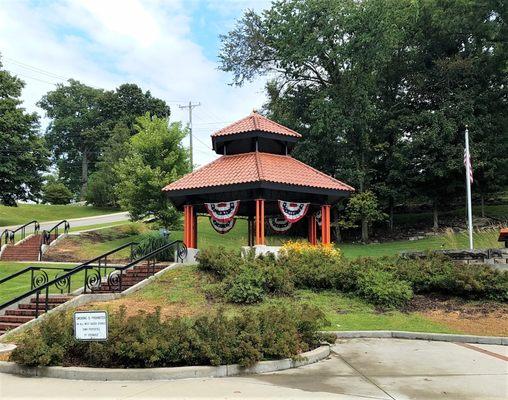 gazebo on the hill across from the visitor center