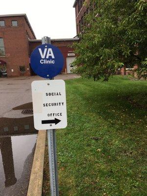 This is the sum total of external signage for the Social Security office.