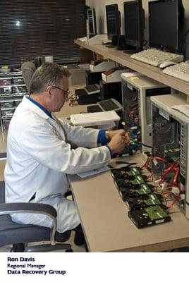 Ron Davis, working on a customer data recovery.