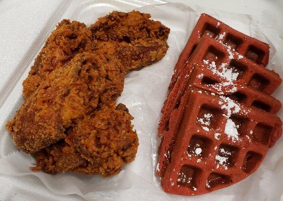 Chicken and Waffles (red velvet)