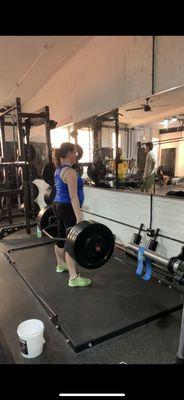 Colleen hitting a new deadlift PR at 225 lbs