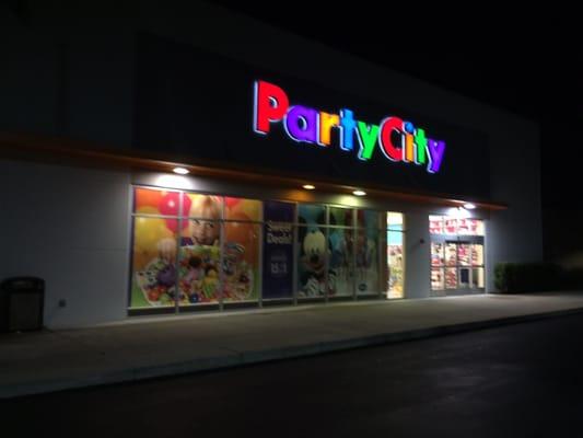 Party city is kinda pretty at night.