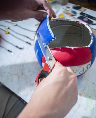 Making an Authentic BeachBum Hat From A Used Volleyball