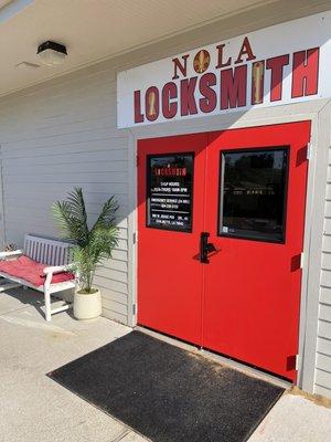 Nola Lock entrance to shop