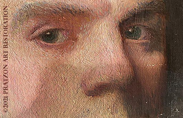 Cleaning a 19th Century portrait