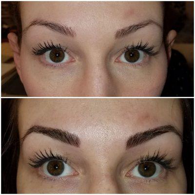 Microblading renewal service with adding microshading