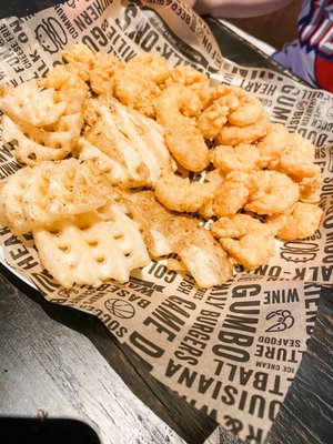 Kids popcorn shrimp with fries (can sub out sides)