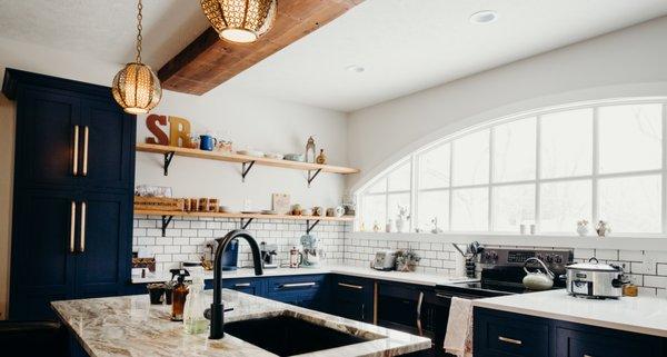 Kitchen remodel that Carlson Projects designed and built following a house fire