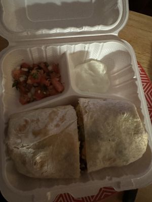 Chicken burrito take out platter