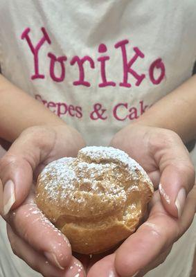 Choux Cream will be available at the store next week. Check on Facebook Yuriko crepes&Cakes  for more information