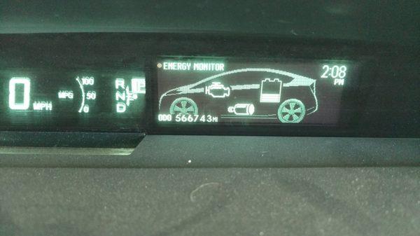 Look at the odometer in this Prius, we maintain it,and it just keeps going!