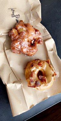 Apple Fritter and Maple Bacon Donut