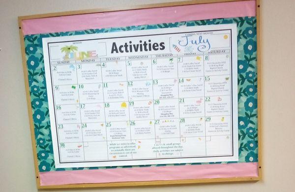 This is the activity calendar for the month of July 2024