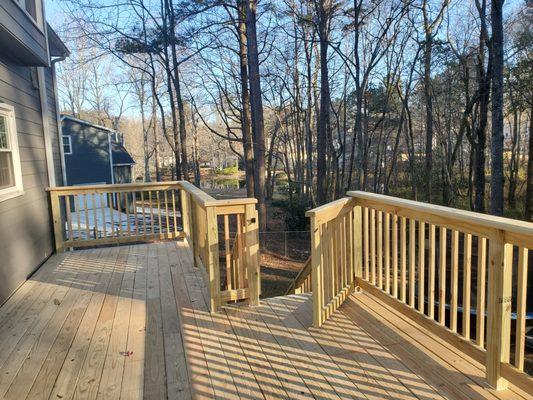 deck with access gate