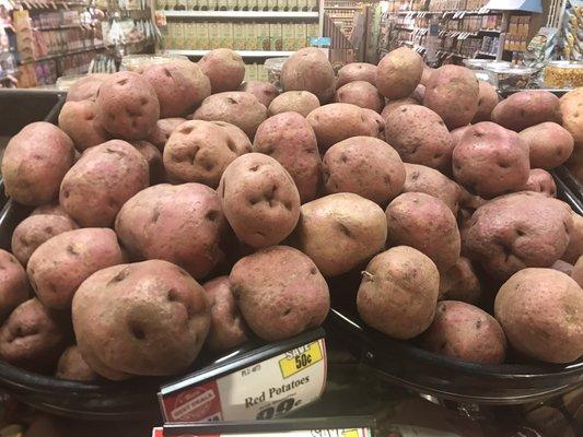 Why are your red potatoes always old? It's been this way for years and forces me to finish my grocery shopping at wegmans when I need them.