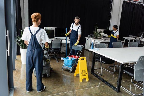 Janitors cleaning commercial Building in Arizona