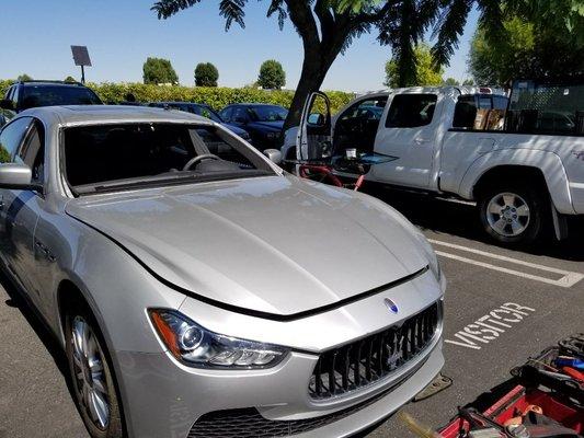 2016 Maserati Ghibli windshield replacement  . before