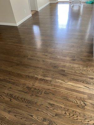 Blending new wood floor to existing flooring.