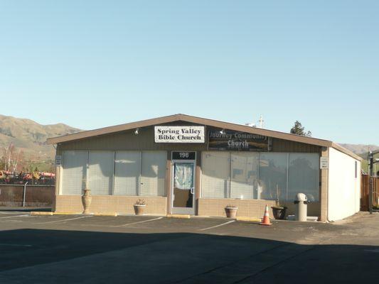 unassuming architecture,but with a view of the mountains