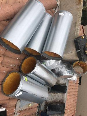 New KD insulated metal ducts ready for installation.