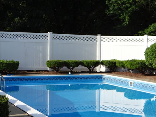 PVC Privacy fence for a pool enclosure