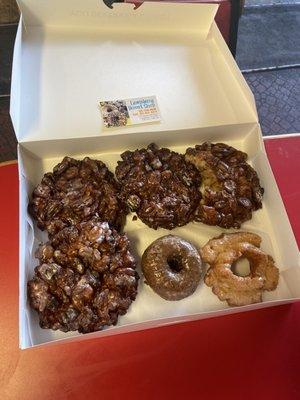 Pecan apple fritters, blueberry & plain old fashion