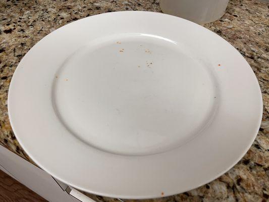 Plate taken out of the kitchen cabinet