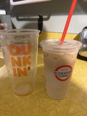 Comparison of Scooter's Large to Dunkin's Large