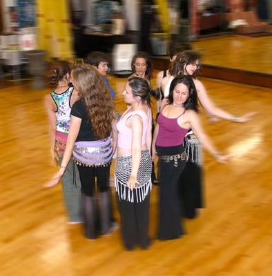 Melina's belly dance class at Moody Street Circus.