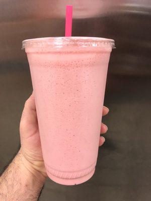 Strawberry Banana Smoothie with Protein and Amino Acids Made from Real Fruits! Absolutely Delicious!