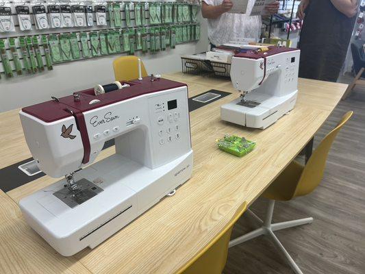 We teach sewing and knitting classes and sell EverSewn sewing machines