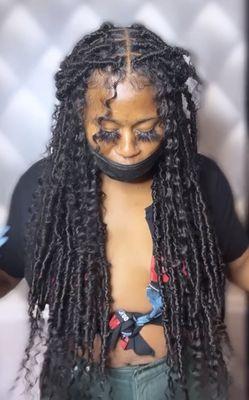 Boho Locs done by the stylist