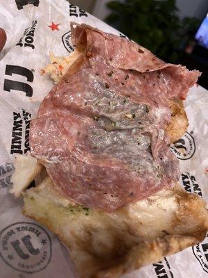 Another view of rancid meat from Jimmy John's.