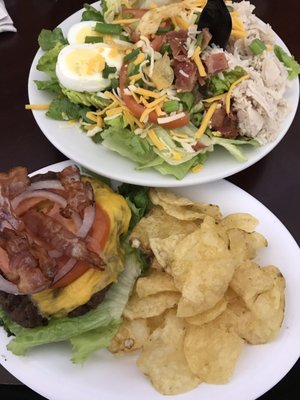 Fresh salad, hot bacon burger, on my table in minutes!