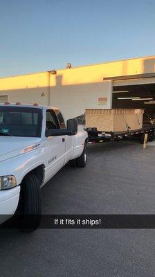 Transporting a hospital receptionist desk for my buddy @ DLC CUSTOM CABINETS in Bloomington Ca