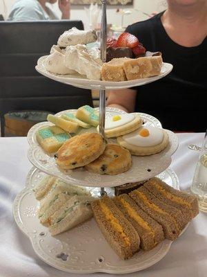 Tea sandwiches and various treats