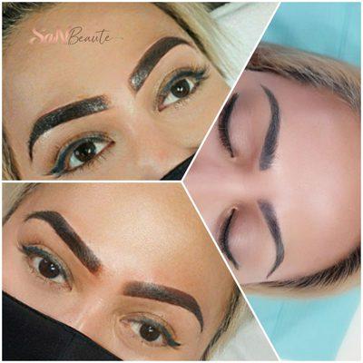 Blue tatoo Eyebrow correction