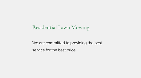 Residential Lawn mowing