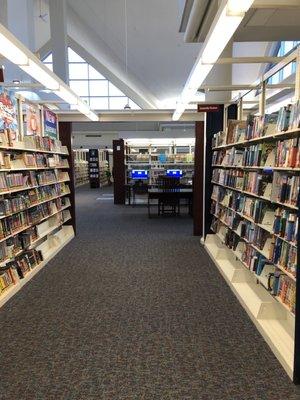 Juvenile fiction and computer area.