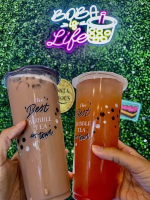 Brown sugar milk tea and Grapefruit Fusion Tea