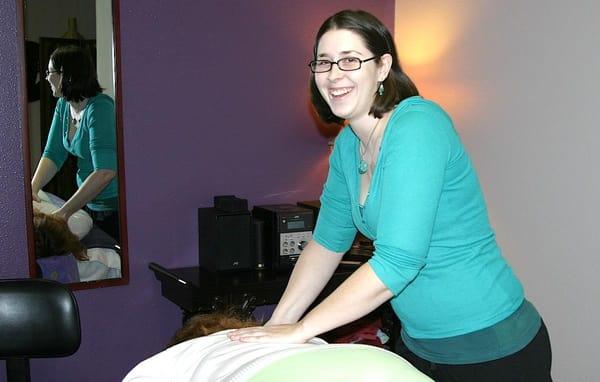 Cheanine is massaging a client