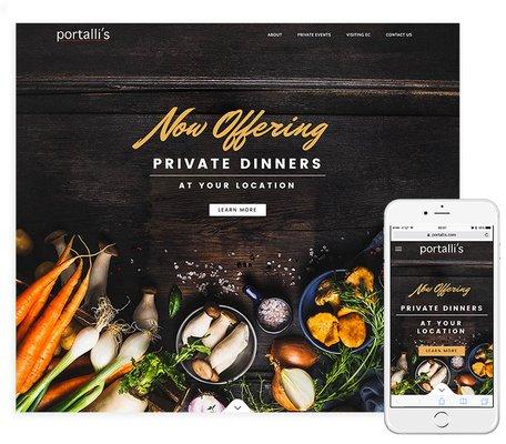 Our Portalli's Italian restaurant website design and food photography.