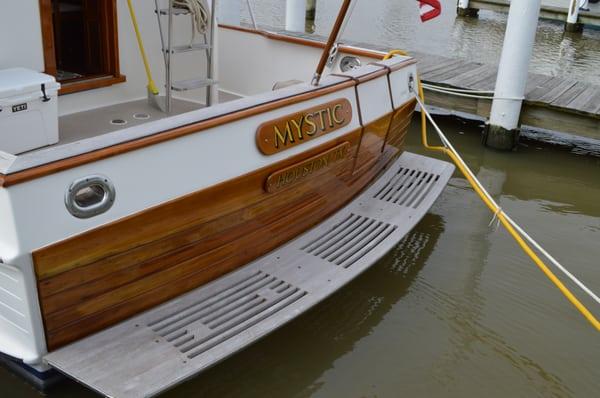 Teak swim platform