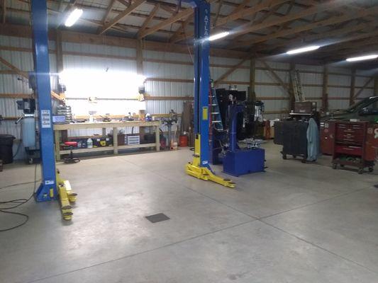 Brakes, tires, exhaust repair.