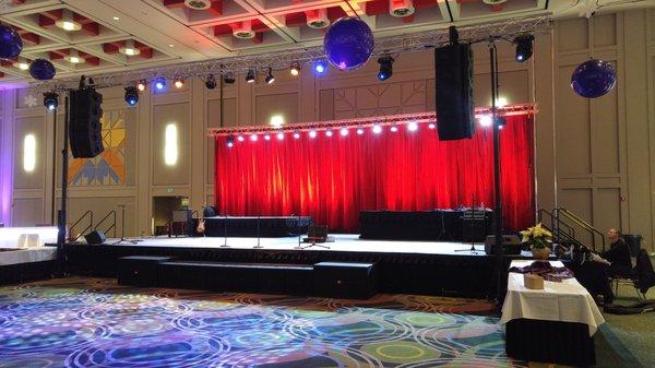 Stage, Sound, Lighting, Red Drape