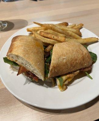 Turkey & Bacon Ciabatta with Side of Fries