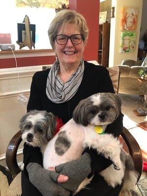 Kim Hammond-Beyer, DC with her mother's dogs